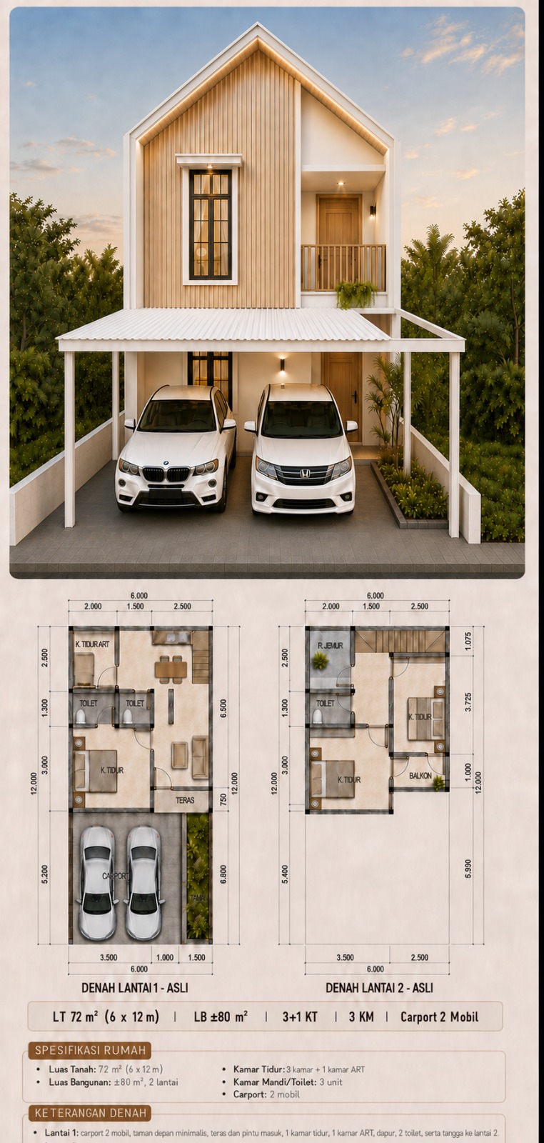 Fasad rumah Japandi Artaville Residence